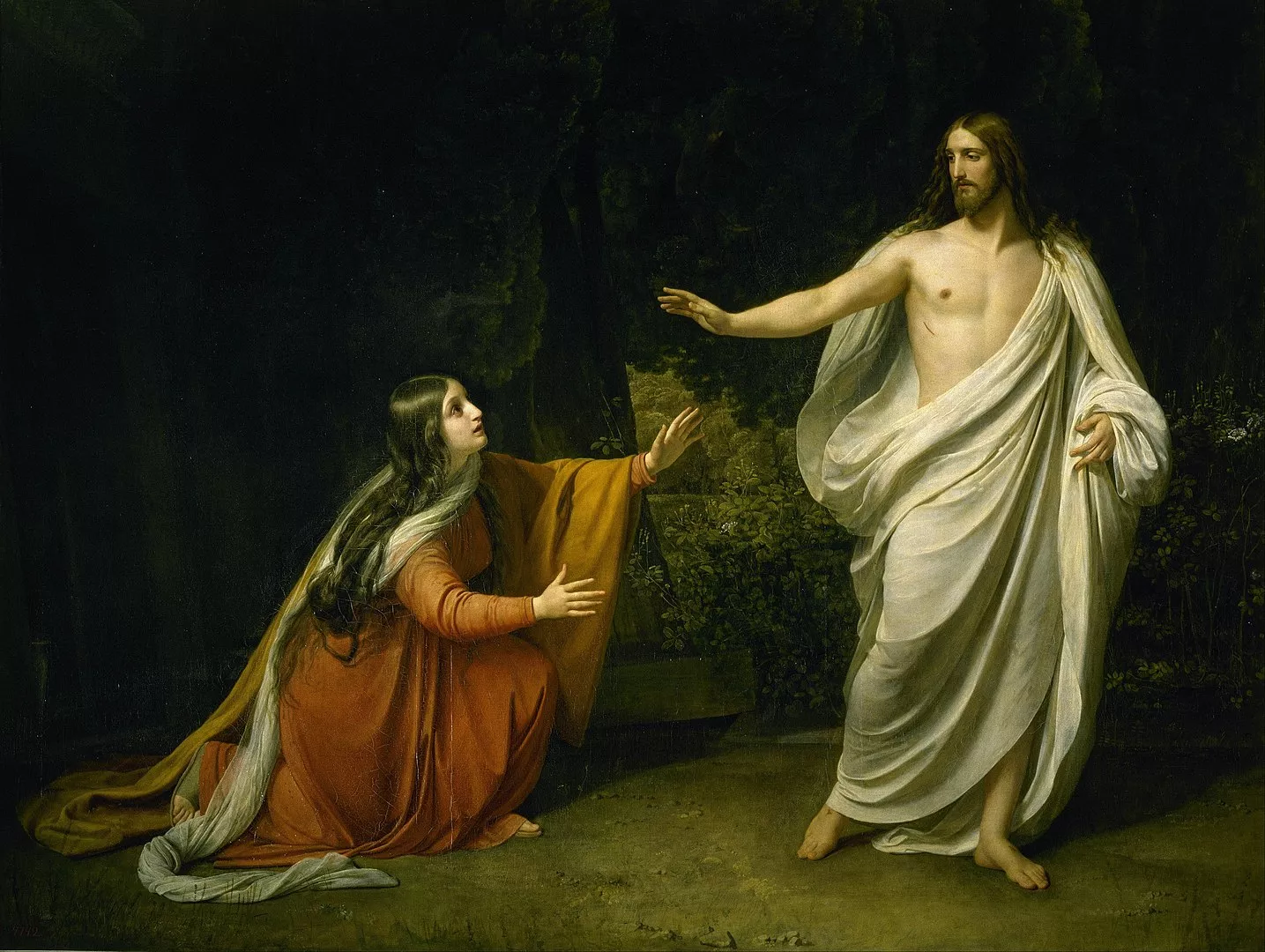 Segons l'evangelista Joan, Maria Magdalena va ser el primer testimoni del Jesús ressuscitat i va córrer a comunicar-ho als apòstols. Aquesta pintura d'Alexander Andreievitsch