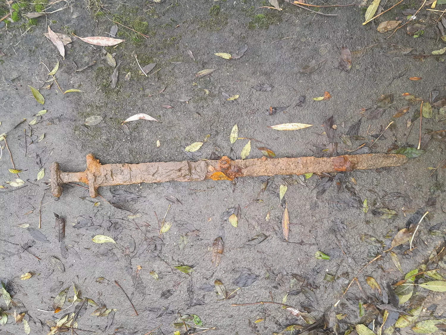 L'espasa vikinga trobada per Trevor Penny en un riu d'Oxfordshire