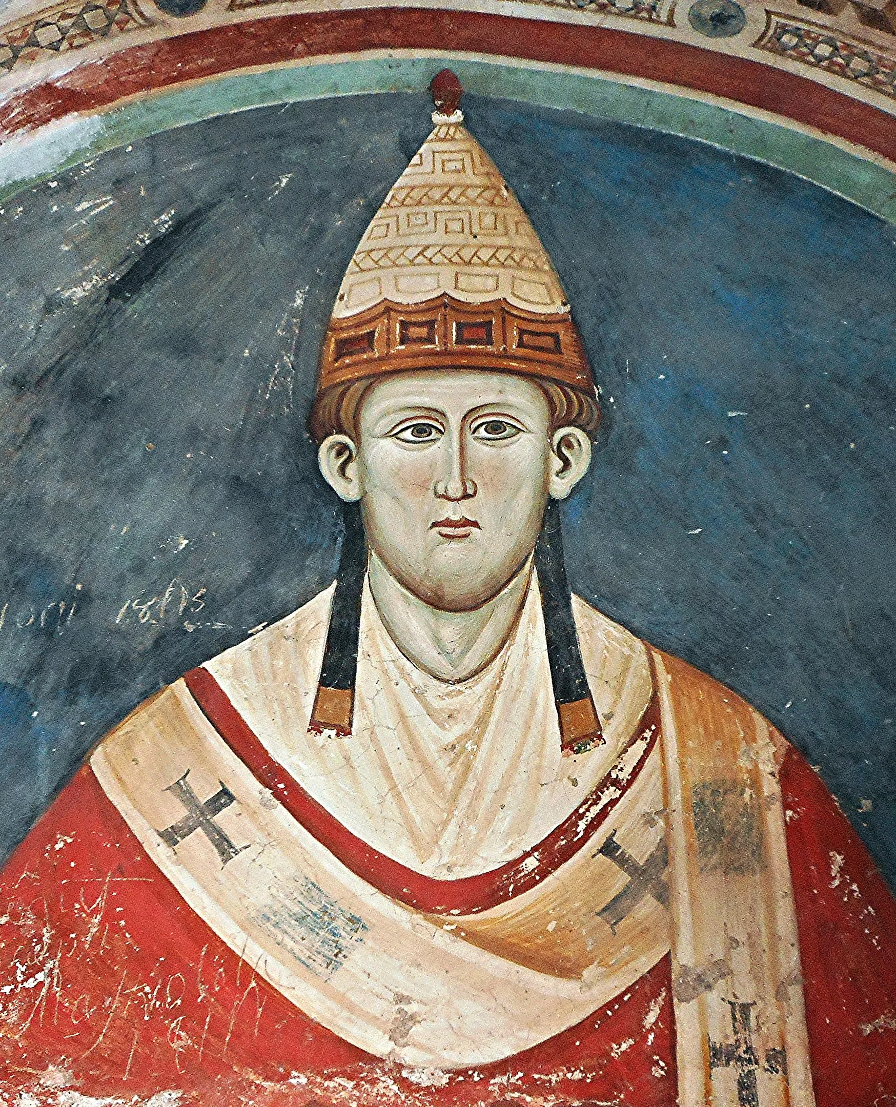El papa Innocenci III en un fresc de mitjan segle XIII situat al monestir benedictí de Sacro Speco, a Roma