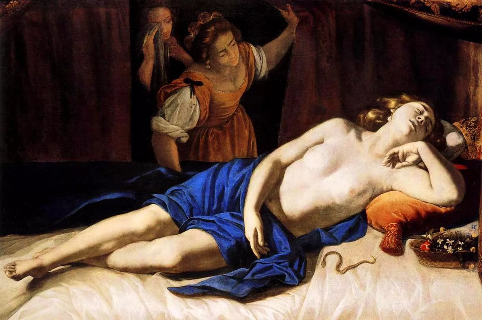 Cleòpatra en una pintura d'Artemisia Gentileschi