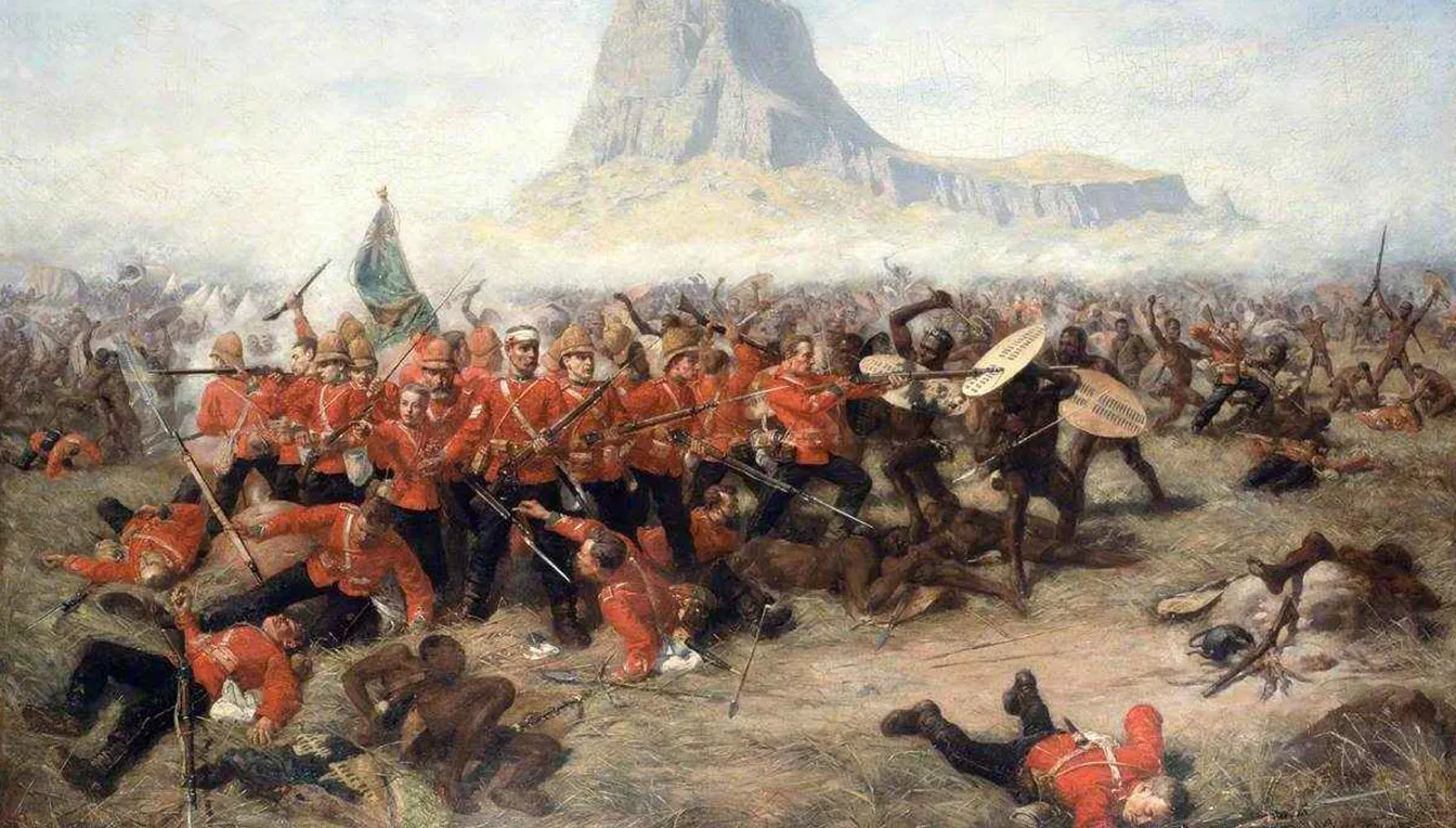 La batalla d'Isandlwana il·lustrada per Charles Edwin Fripp