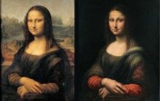 Quadre origial de 'La Gioconda' amb la còpia del Museu del Prado -   