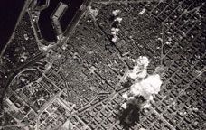 Una bomba cau sobre Barcelona l'any 1938 -  Centre d'interpretació de l'aviació republicana i la guerra aèria