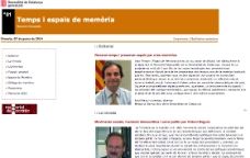 Captura de pantalla de la revista 'Temps i espais de memòria'