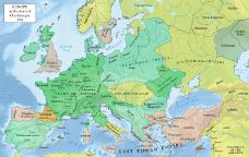 Mapa d'Europa a l'edat mitjana -  Hel-hama