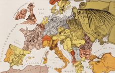 Mapa satíric d'Europa el 1914