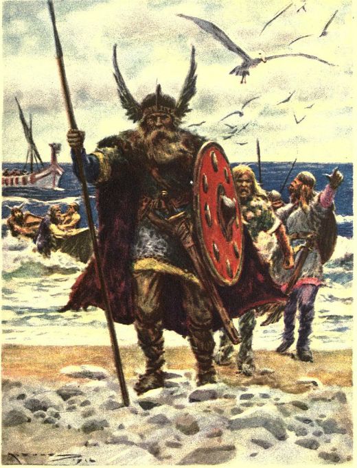 Leif Eriksson arribant a les costes nord-americanes (1919) - Marshall, H. E. / Wikimedia commons Leif Eriksson arribant a les costes nord-americanes (1919) - Marshall, H. E. / Wikimedia commons