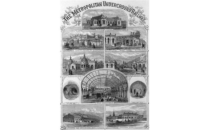 Muntatge de diverses estacions del Metropolitan Railway publicat a 'Illustrated London News' (desembre del 1862) - Wikimedia Commons Muntatge de diverses estacions del Metropolitan Railway publicat a 'Illustrated London News' (desembre del 1862) - Wikimedia Commons