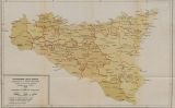 Mapa de Sicília on es marca, amb punts vermells, la prensència de la màfia (1900) Mapa de Sicília on es marca, amb punts vermells, la prensència de la màfia (1900)