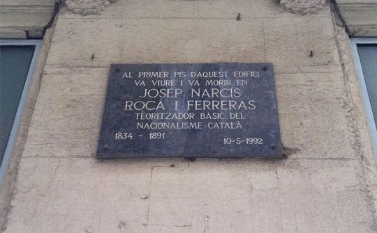Placa en homenatge a Josep-Narcís Roca Farreres -  Kippelboy / Wikimedia Commons