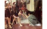 Escena en la qual Claudi, amagat rere una cortina, acaba sent nomenat emperador pels guàrdies pretorians (1867) -  Lawrence Alma-Tadema