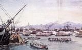 La Royal Navy assaltant Canton durant la primera guerra de l'Opi (1841) -  Edward H. Cree