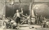 Gravat en què es poden veure alguns xinesos fumant opi (1858) Gravat en què es poden veure alguns xinesos fumant opi (1858)