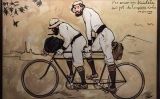 La icona per excel·lència del local (i del Modernisme) és aquesta: 'Ramon Casas i Pere Romeu en tàndem'. El quadre, pintat pel primer, presidia el llarg taulell del cafè. En l'escena, tots dos amics comparteixen bicicleta amb la ciutat desdibuixada de fon