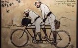 La icona per excel·lència del local (i del Modernisme) és aquesta: 'Ramon Casas i Pere Romeu en tàndem'. El quadre, pintat pel primer, presidia el llarg taulell del cafè. En l'escena, tots dos amics comparteixen bicicleta amb la ciutat desdibuixada de fon La icona per excel·lència del local (i del Modernisme) és aquesta: 'Ramon Casas i Pere Romeu en tàndem'. El quadre, pintat pel primer, presidia el llarg taulell del cafè. En l'escena, tots dos amics comparteixen bicicleta amb la ciutat desdibuixada de fon