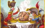 Caricatura de James Gillray en què Napoleó i el primer ministre britànic William Pitt es mengen una bola del món al forn Caricatura de James Gillray en què Napoleó i el primer ministre britànic William Pitt es mengen una bola del món al forn