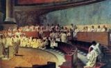 El fresc 'Ciceró arenga Cattilina', de Cesare Maccari El fresc 'Ciceró arenga Cattilina', de Cesare Maccari