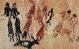 Escena de caça en les pintures rupestres del Cogul - Vicenç Escena de caça en les pintures rupestres del Cogul - Vicenç