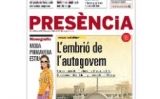 Portada del 'Presència' Portada del 'Presència'