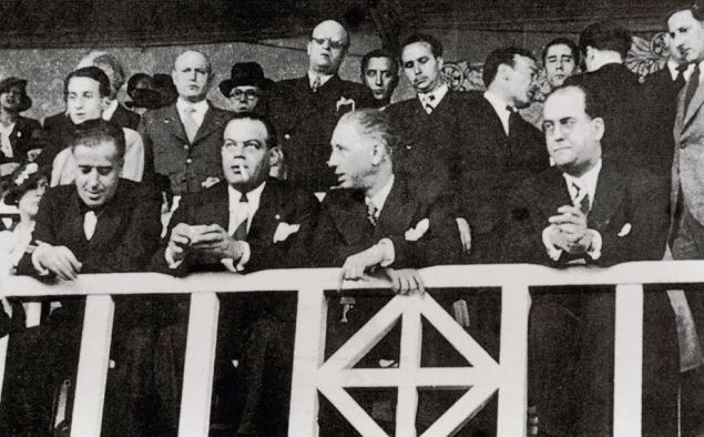 Sunyol a la llotja del FC Barcelona amb Lluís Companys