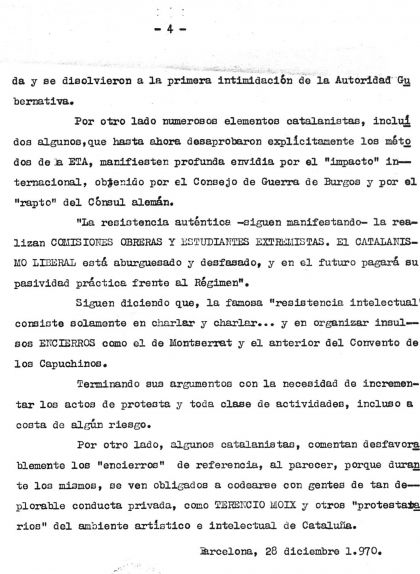 Quarta pàgina de l'Assemblea al Monestir de Montserrat Quarta pàgina de l'Assemblea al Monestir de Montserrat