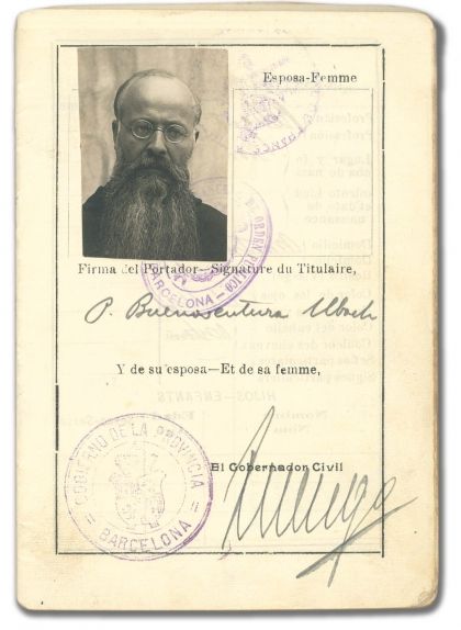 Passaport de Bonaventura Ubach