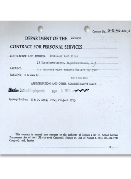 Contracte de Kurt Blome Contracte de Kurt Blome