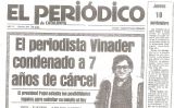 Portada d'El Periódico del 19 de novembre de 1981 informant de la condemna a Xavier Vinader