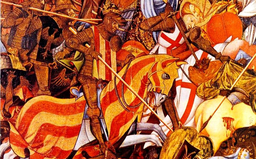 Tremp d'ou sobre taula de Marzal de Sas de la batalla del Puig, en què Jaume I va conquerir El Puig a las tropes musulmanes