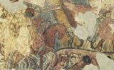 Pintura mural de la conquesta de Mallorca conservada al Museu Nacional d'Art de Catalunya