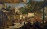 La plaça del Bornet, pel pintor Ramon Martí i Alsina La plaça del Bornet, pel pintor Ramon Martí i Alsina
