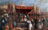 Saladí i Guiu de Lusignan després de la batalla de Hattin