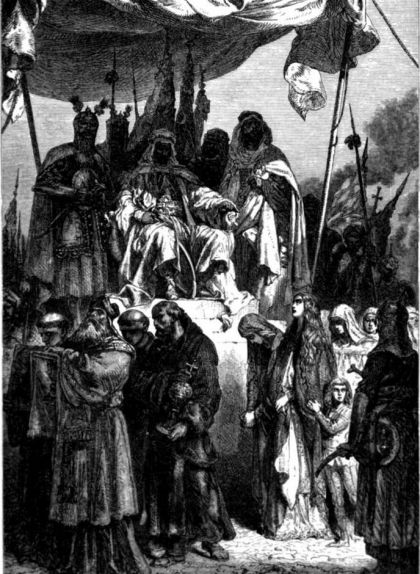 Els cristians de la ciutat santa desfilen davant Saladí Els cristians de la ciutat santa desfilen davant Saladí