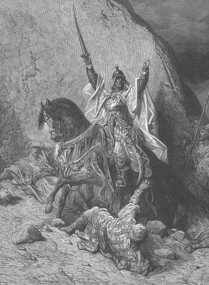 Representació de Gustave Doré (segle XIX) de Saladí victoriós Representació de Gustave Doré (segle XIX) de Saladí victoriós
