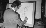 Albert Uderzo dibuixant el popular Astèrix