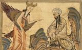 Mahoma rebent l'aparició de l'arcàngel Gabriel en una miniatura iraniana del segle XV Mahoma rebent l'aparició de l'arcàngel Gabriel en una miniatura iraniana del segle XV