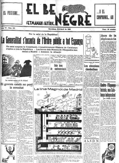 Portada del setmanari 'El Be Negre' Portada del setmanari 'El Be Negre'