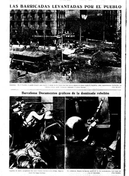 Portada de 'La Vanguardia' del 25 de juliol de 1936