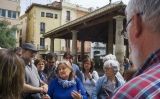 La historiadora Cinta Cantarell, acompanyant els visitants en l'itinerari guiat pel Granollers bombardejat La historiadora Cinta Cantarell, acompanyant els visitants en l'itinerari guiat pel Granollers bombardejat