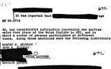 Informe de l'FBI que deixava constància de les festes sexuals que tenien lloc a l’Hotel Carlyle de Nova York Informe de l'FBI que deixava constància de les festes sexuals que tenien lloc a l’Hotel Carlyle de Nova York