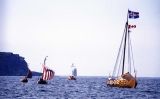 Recreació històrica moderna d'un desembarcament viking Recreació històrica moderna d'un desembarcament viking