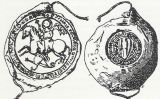 Gravat del segle XIX del segell que la Companyia Catalana d'Orient va fer el 1305 Gravat del segle XIX del segell que la Companyia Catalana d'Orient va fer el 1305