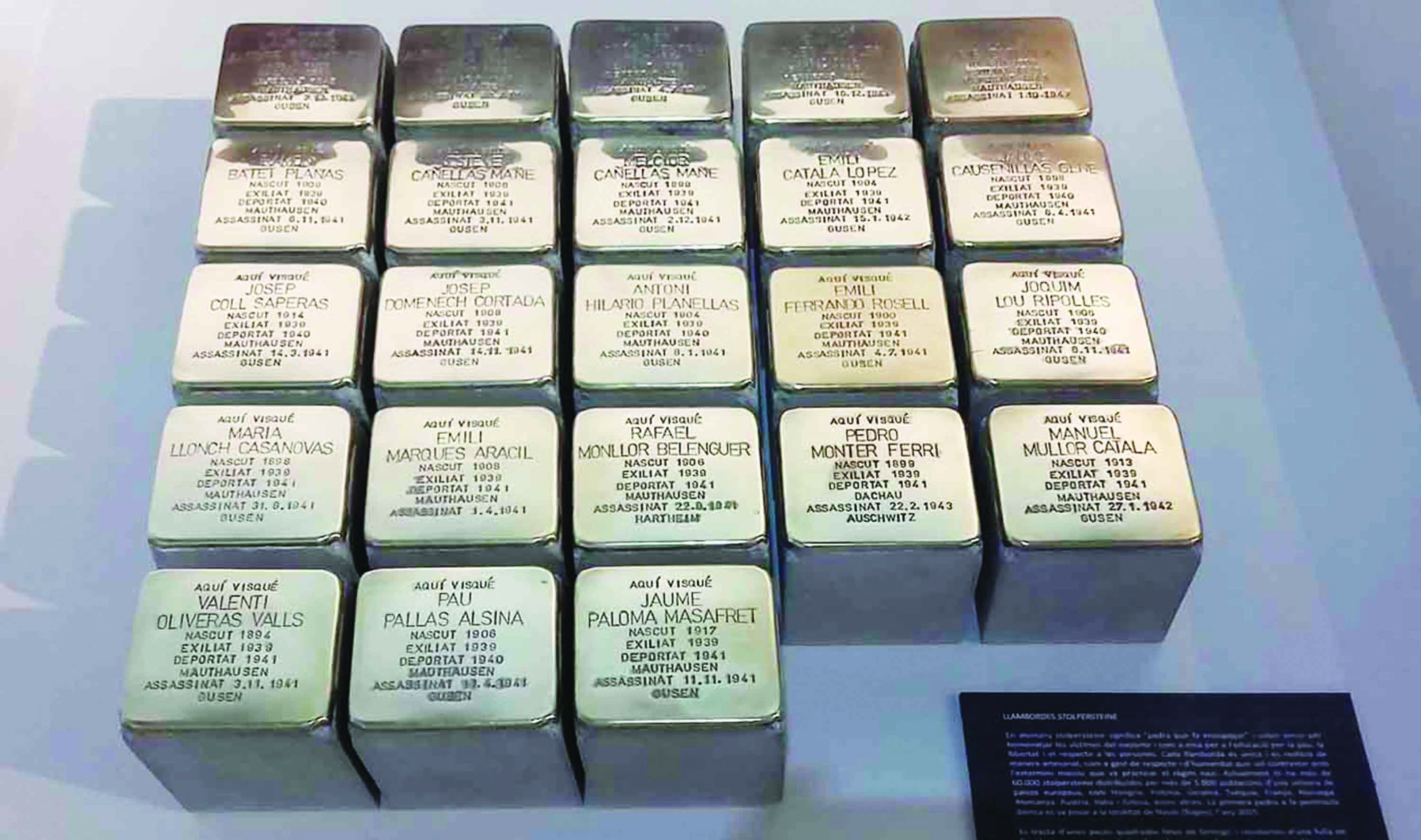 Les llambordes Stolpersteine en record dels sabadellencs deportats als camps de concentració nazis