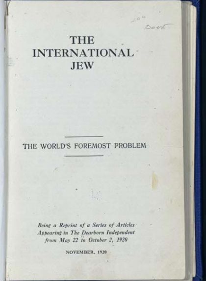 1920 International Jew reprint from Dearborn Independent