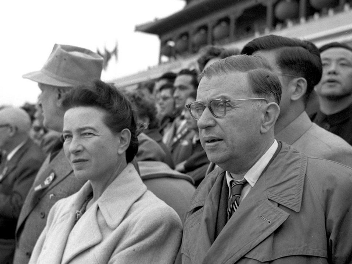 Jean-Paul Sartre i Simone de Beauvoir a Pequín el 1955
