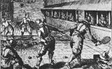 Joves jugant a una versió similar al tennis actual a Estrasburg, al segle XVII