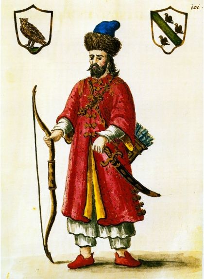 Il·lustració de Marco Polo amb un vestit tàrtar Il·lustració de Marco Polo amb un vestit tàrtar