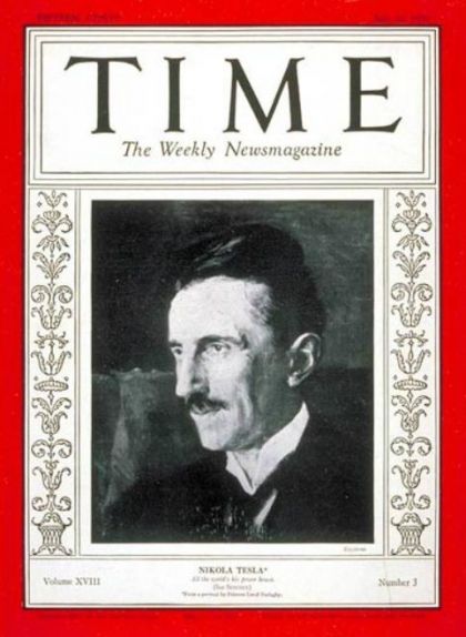 Nikola Tesla a la portada de la revista 'Time' el 1931 Nikola Tesla a la portada de la revista 'Time' el 1931
