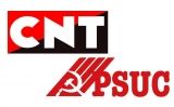 Logotips de la CNT i el PSUC Logotips de la CNT i el PSUC