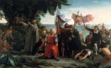 'Primer desembarcament de Cristòfor Colom a Amèrica', obra de Dióscoro Puebla del 1862 'Primer desembarcament de Cristòfor Colom a Amèrica', obra de Dióscoro Puebla del 1862